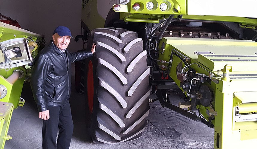 Mähdrescher Claas mit VT-Combine