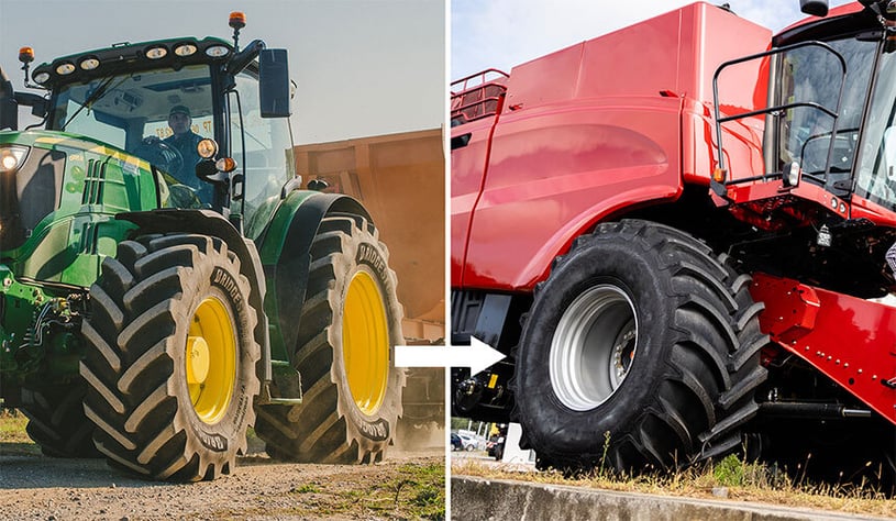Kann man einen VF-Traktorreifen auf einer Erntemaschine verwenden?