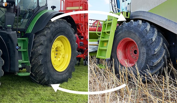 Dürfen Mähdrescherreifen auf den Traktor?